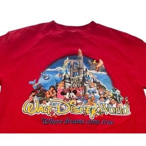 Vintage Walt Disney World Shirt Womens Medium Characters Magic Kingdom 90s